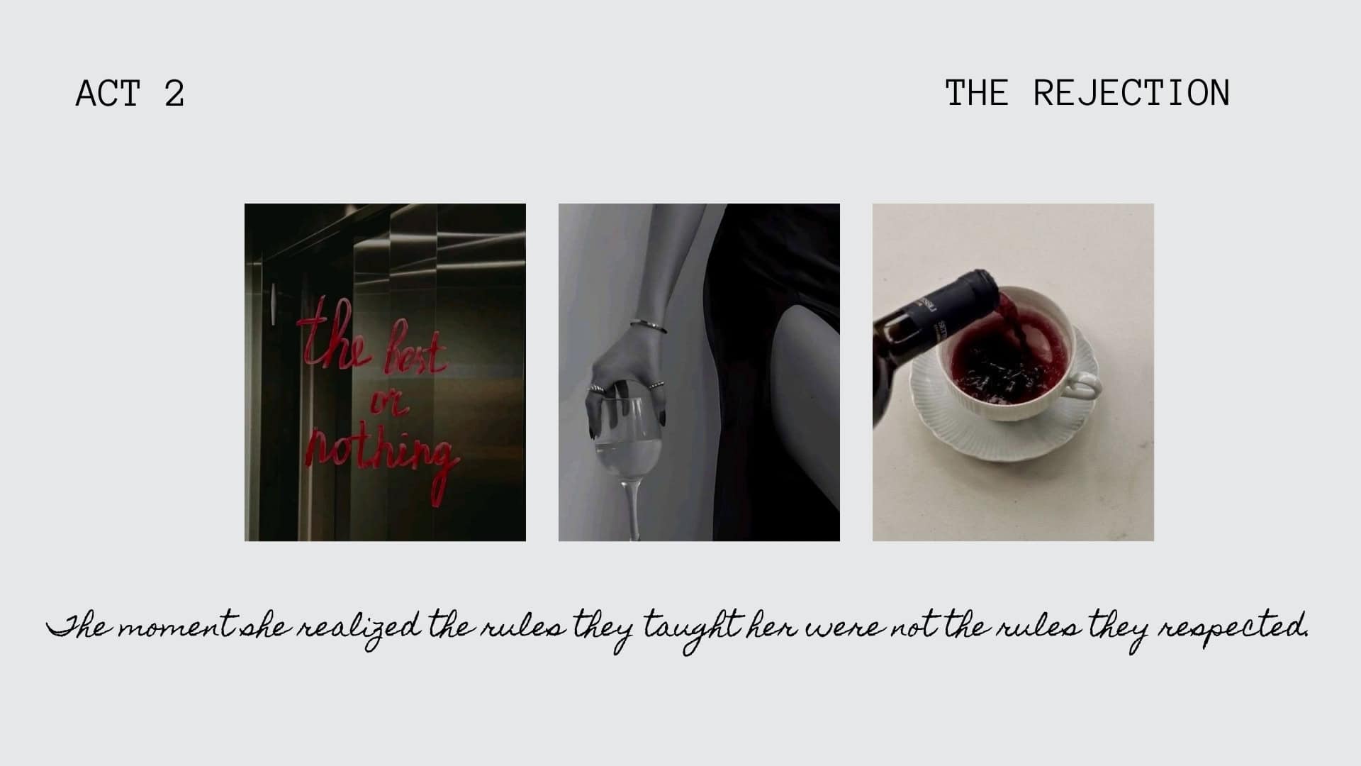 Elevator wall with pink neon sign "the best or nothing".