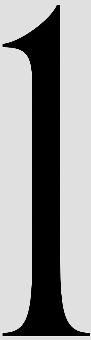 Elegant black number one icon for digital or print design.