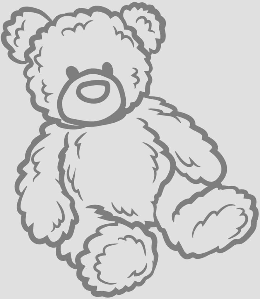 Soft teddy bear illustration for kids and children’s toys, cute and cuddly children's stuffed animal design.
